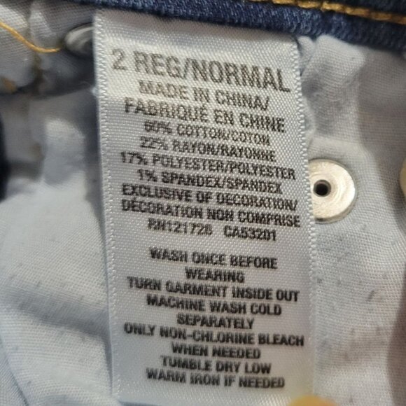 Aeropostale Women's Sz 2 Skinny Medium Wash Low Rise Distressed Blue Denim Jeans - Picture 4 of 8